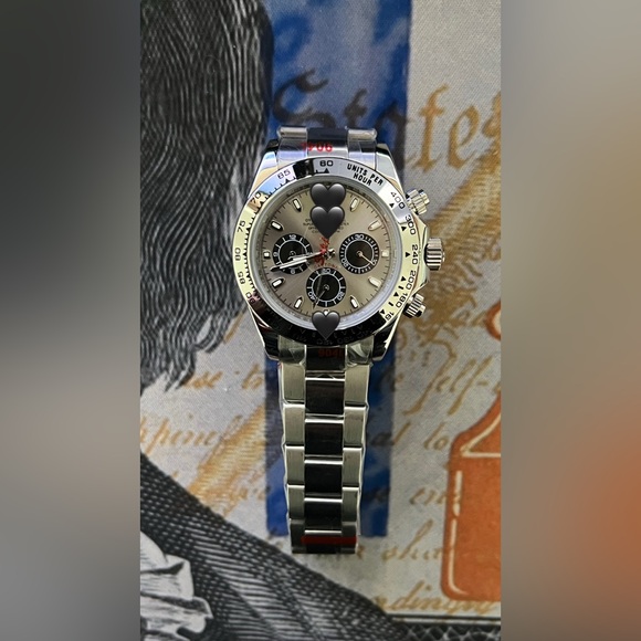 @luxury Other - Men’s Luxury Daytona Style Automatic Stainless Steel Watch Gray Dial 40mm